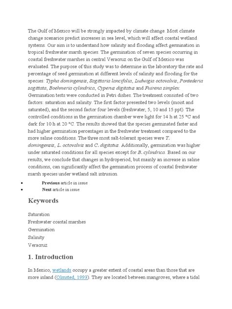 The Gulf of Mexico Will Be Strongly Impacted by Climate Change | PDF | Marsh | Wetland