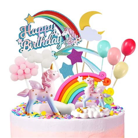 Unicorn Cake Decoration, Unicorn Cake Topper, Rainbow Cake Topper ...