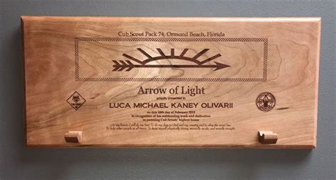 Arrow of Light Award Plaque | Arrow of lights, Arrow of light plaque, Arrow of light award