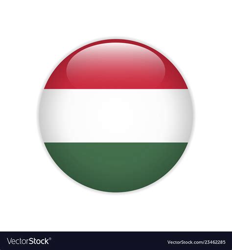 Hungary flag on button Royalty Free Vector Image