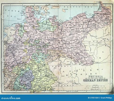 Antique Map of Prussian Empire Stock Photo - Image of geography ...