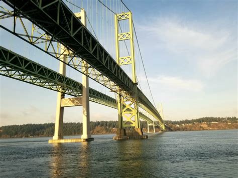 Tacoma Narrows Bridge views from below