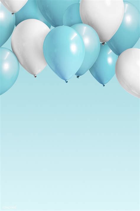 Free download Download premium illustration of Pastel blue balloons banner [1200x1800] for your ...