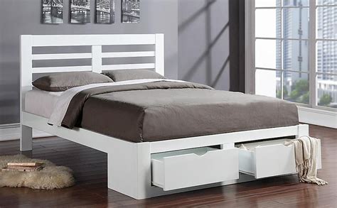 Bretton White Wooden End Drawer Double Bed | Furniture Choice