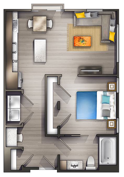 Small Studio Apartment Layout Design Ideas (5) - home design Luxury Apartments Interior ...