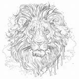 Adult Coloring Lion Page  Pages Mimi Panda sketch template