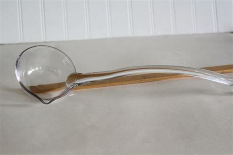 crystal clear glass punch ladle, vintage punch bowl ladle for wedding or parties