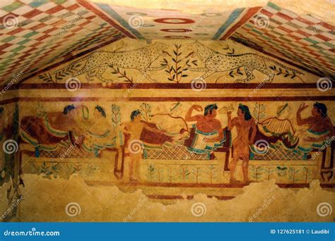 Etruscan tomb stock image. Image of lazio, fresco, funerary - 127625181