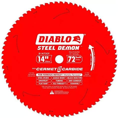 Hoja De Sierra Diablo D1472cf Steel 72t Cermet Ii Carbi... | Envío gratis