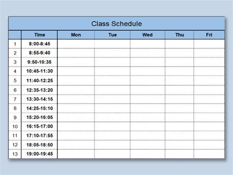 Excel Schedule Templates