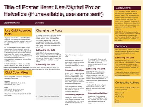 Free Printable Research Poster Templates [Word, PDF] Portrait 48x36