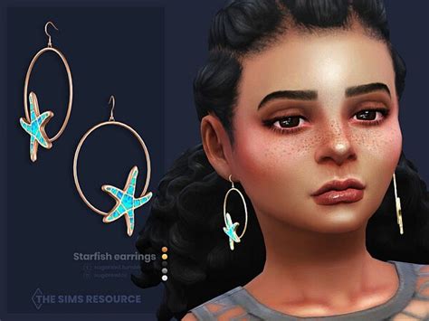 Starfish earrings by sugar owl from TSR • Sims 4 Downloads