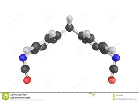 3d Structure of Methylene Diphenyl Diisocyanate, Most Often Abbr Stock Illustration ...