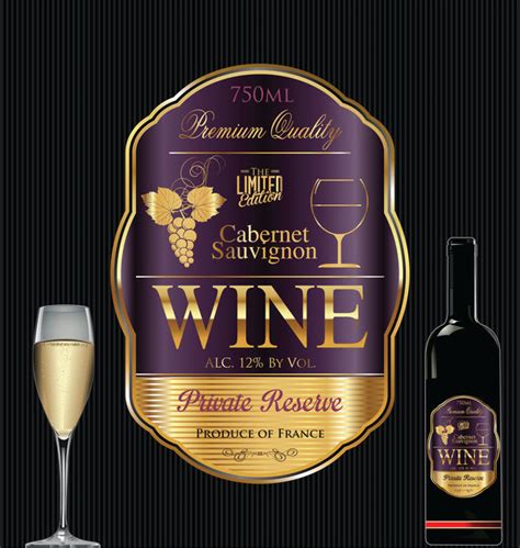 Luxury golden wine label design vector 05 free download