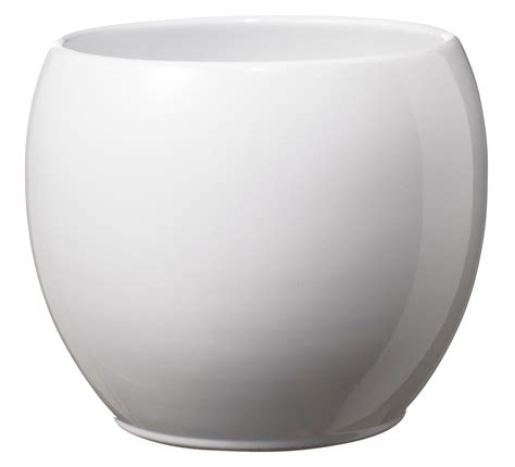 Alberta Round Ceramic White Plant Pot (H)130mm (Dia)150mm | Departments | DIY at B&Q