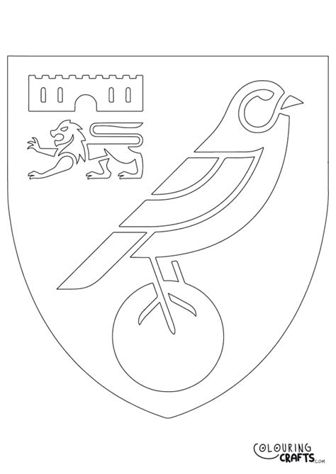 Norwich City Badge Printable Colouring Page - Colouring Crafts