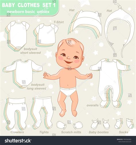 Cute Little Baby Diaper Paper Doll Stock Vector (Royalty Free ...