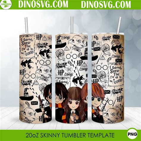 Harry Potter 20oz Skinny Tumbler Design, Wizard Tumbler Wrap - DinoSvg