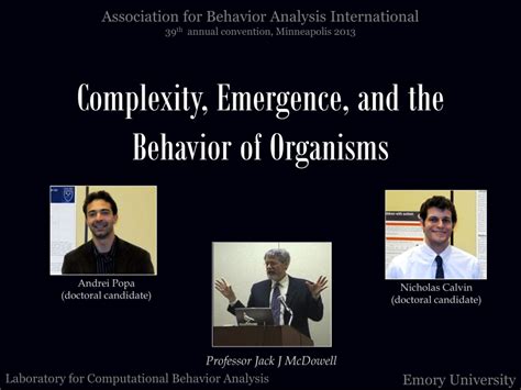 (PDF) Complexity, Emergence, and the Behavior of Organisms