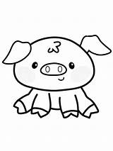 Cute Baby Pig coloring Page sketch template