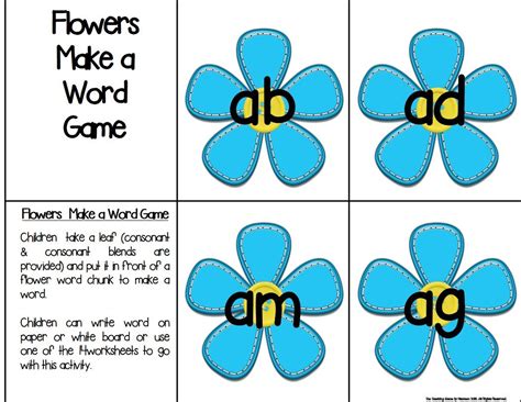 Flowers Literacy Centers and Games for K-2nd, Special Education & Home Schooled Children ...