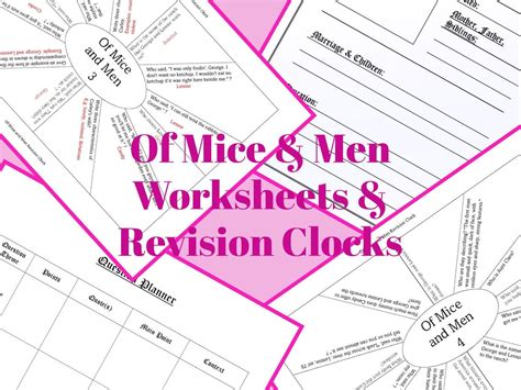Of Mice & Men Literature Worksheets and Revision Clocks | Teaching Resources