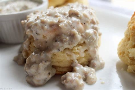 Buttermilk Biscuits and Sausage Gravy - The Chunky Chef