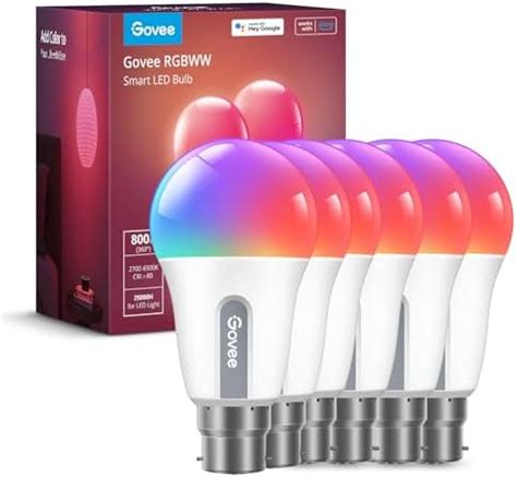 Govee RGBWW Smart Bulb, WiFi Alexa Light Bulbs B22, 54 Dynamic Scenes ...