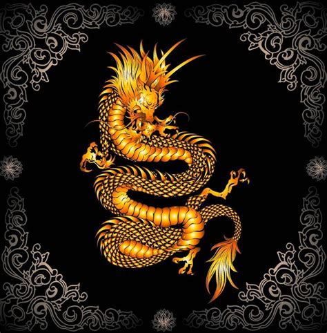 Download Golden Dragon Four Legs Art Wallpaper | Wallpapers.com | Gold dragon wallpaper, Dragon ...