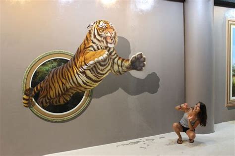 Tiger meet | Mural wall art, Surface art, 3d street art