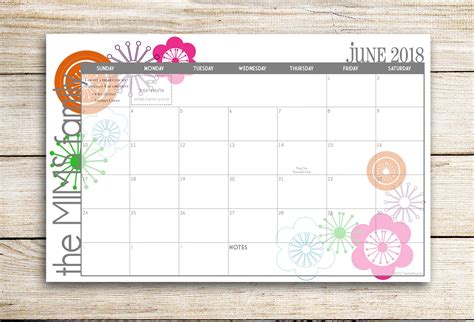 Custom Desk Calendar, Desk Pad, Blotter Calendar, Academic Calendar, Yearly Calendar -- Bright ...