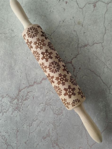 Christmas Wooden Rolling Pin Engraved Embossing Rolling Pin | Etsy