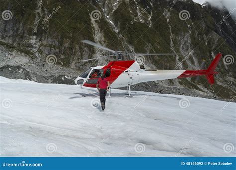 Helicopter Landed on Franz Josef Glacier Editorial Photography - Image of cold, highlands: 48146092