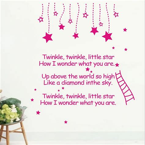 Free Shipping Twinkle Twinkle Little Star...Romantic Poem Quotes Living Room DIY Vinyl Wall ...