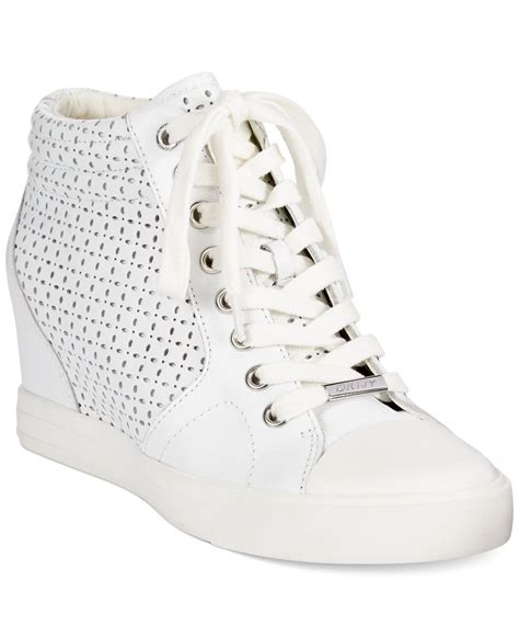 Dkny Cindy Wedge Sneakers in White | Lyst