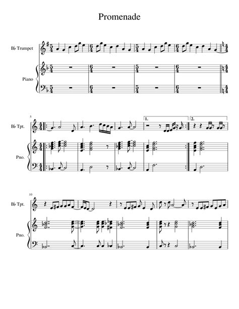 Promenade Rick Roll sheet music for Piano, Trumpet download free in PDF or MIDI