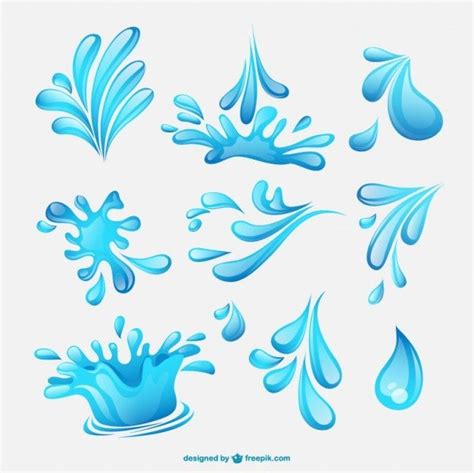 El agua salpica colección | Vector Premium | Gotas de agua dibujo, Escritura de graffiti ...