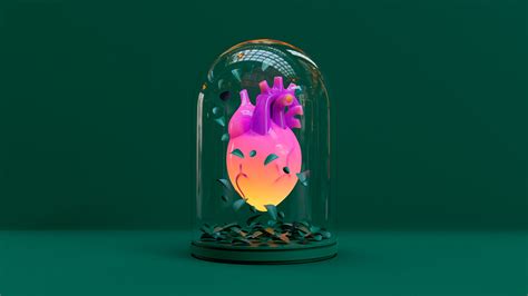 A heart in a glass bottle on Behance