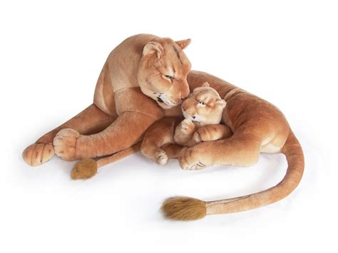 30 INCH LONG PLUSH LAYING LIONESS WITH 14 INCH CUB at Plush Horse ...