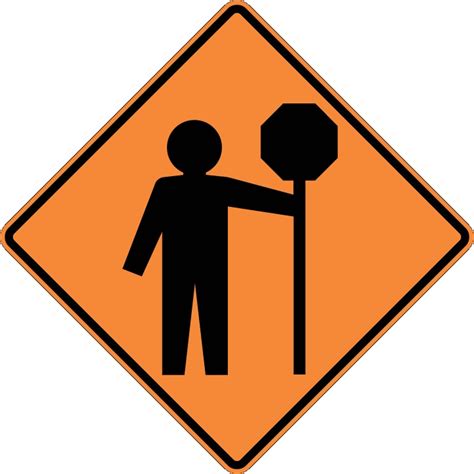 Traffic Sign - Flagger Ahead Symbol