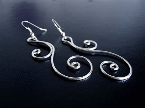 Silver Earrings, Wire Earrings, Bridal Earrings, Wire Wrapped Jewelry, Handmade Jewelry - Etsy