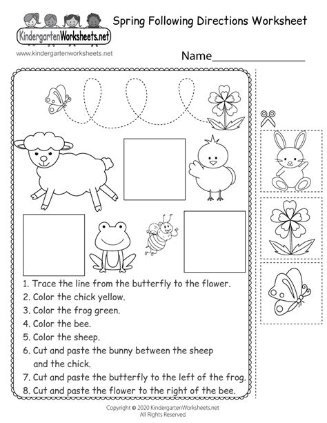 Spring Following Directions Worksheet - Free Printable, Digital, & PDF