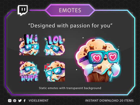 Twitch emotes, Discord emotes, twitch sub emotes, cute emotes, text emotes, popcorn emotes, food ...