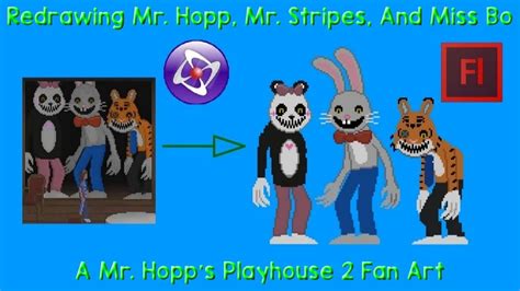 Redrawing Mr. Hopp, Mr. Stripes, And Miss Bo | A Mr. Hopp's Playhouse 2 Fan Art - YouTube