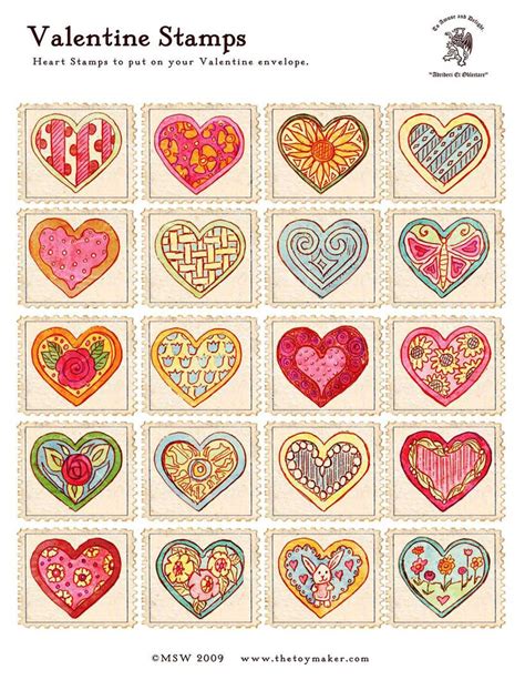 Printable heart stamp images for the girls to put on their "mail ...