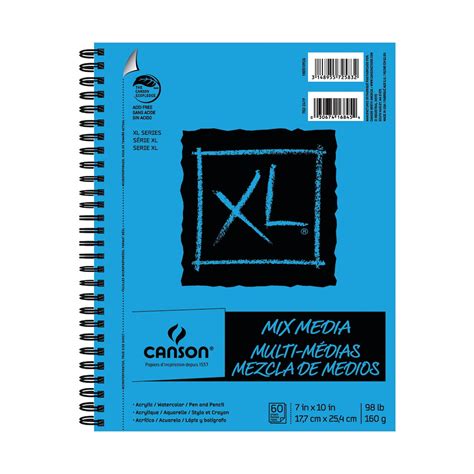 Canson XL Mix Media Sketch Pad, 7" x 10" Drawing Paper Spiral Sketchbook, 60 Sheets - Walmart.com