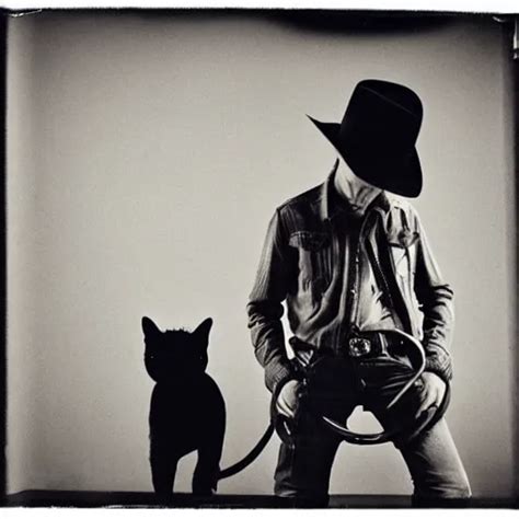 Cat wearing a cowboy hat and boots by Anton Corbijn | Stable Diffusion ...