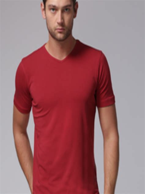 Buy YWC Red Solid V Neck T Shirt - Tshirts for Men 1774283 | Myntra