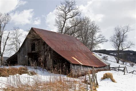 Old Barn in Winter Snow stock image. Image of landscape - 30615359