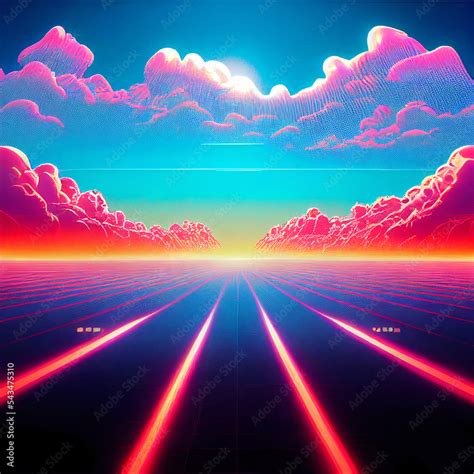 SynthWave Outrun Music Album Cover Artwork Stock Illustration | Adobe Stock